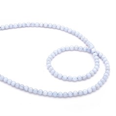4mm Round gemstone bead Blue Lace Agate 'A' 40cm strand