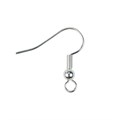 Fish Hook/Ball & Spring Earwire 20mm Silver Plated Alternative Image
