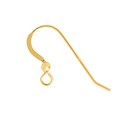 Fish Hook Earwire 24x17mm with Ball Short Tail Gold Plated Sterling Silver Vermeil Alternative Image