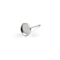 Earstud with Milled Edge 6mm Cup for Cabochon without scrolls Silver Plated Alternative Image