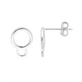 8mm Circle Earstud with 4mm loop with Scroll Sterling Silver (STS) Alternative Image
