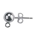 6mm Ball Ring Earstud (with scroll) Sterling Silver (STS) Alternative Image
