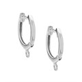 13mm Hinged Ear Hoop with Ring Sterling Silver Alternative Image