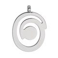 Swirl Pendant with 12mm Flat Pad for Cabochon Silver Plated Alternative Image
