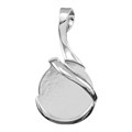 Drop Pendant with Sash and 25mm Pad for Cabochon Silver Plated Alternative Image