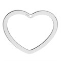 Heart shape casting (open) Sterling Silver (STS) 28x21mm Charm Pendant Alternative Image