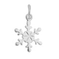 Snowflake Shaped Charm Pendant  (11mm) Sterling Silver with a 5mm Oval Soldered Jump Ring attached Alternative Image