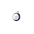 Disc Charm Pendant with Star 12mm Sterling Silver (STS) Alternative Image