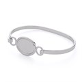 Bangle Wire with 18x13mm Plain Smooth Cup for Cabochon Silver Plated Alternative Image