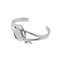 Cuff Bangle w/ Facet Glass 18x13mm Cup  for Cabochon Silver Plated Alternative Image