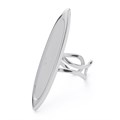 Oval Adjustable Ring with 9x40mm Cup for Cabochon Silver Plated Alternative Image