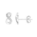 Infinity Loop Earstud with CZ LEFT AND RIGHT Sterling Silver Alternative Image
