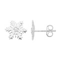 Snowflake with CZ Earstud Sterling Silver Alternative Image