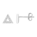 Triangle Earstuds with CZ 6mm w/Scrolls Sterling Silver Alternative Image