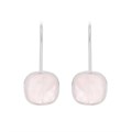 Rose Quartz Facetted Square Wire Drop Earrings Sterling Silver Alternative Image