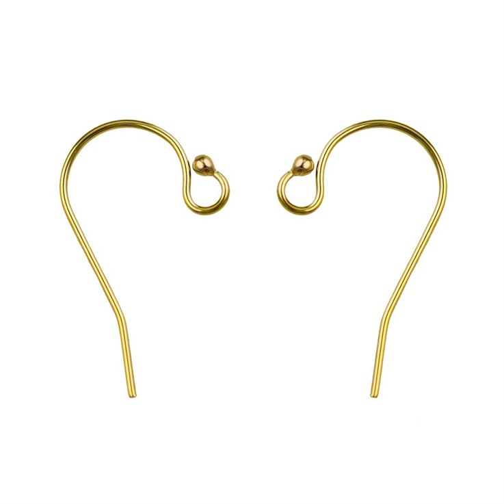 Shepherds Crook Earwire 11.5mmx20mm with Ball Gold Filled