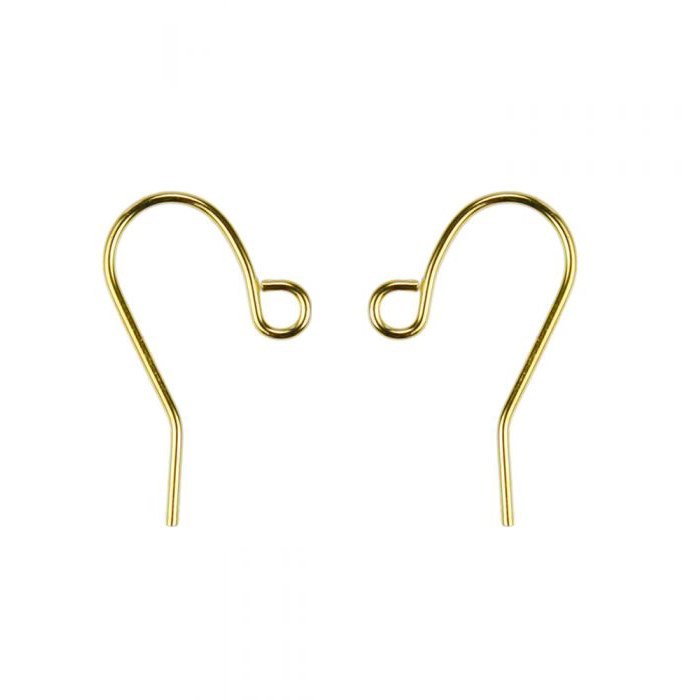 Shepherds Crook Earwire 14mm Gold Plated