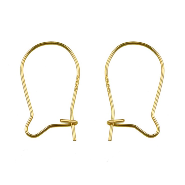 Hookwire Earwire with Guard 15x8mm (0.51mm) Gold Filled