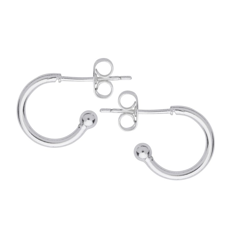 Superior 12mm Ear Hoop & Ball with Scrolls Silver Plated