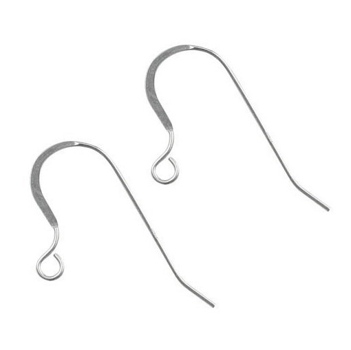 Fish Hook Earwire without Spring  Sterling Silver