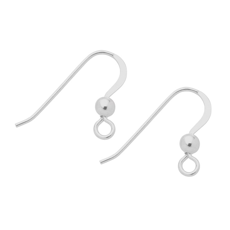 Heavy Fish Hook Earwire with Ball (Short Tail) ECO Sterling Silver