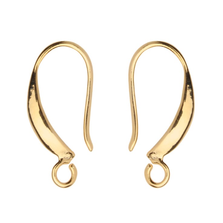 Superior French Wire Earring With Loop 14mm Gold Plated