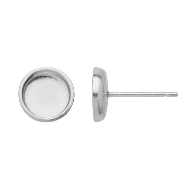 6mm Plain Heavy Cup Earstud (without scrolls) Sterling Silver (STS)
