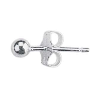 3mm Ball Earstud with Scroll Sterling Silver (STS)