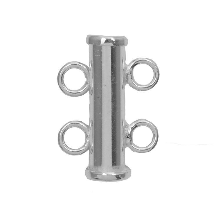 2 - Row Cylinder Shape Clasp Sterling Silver (STS)