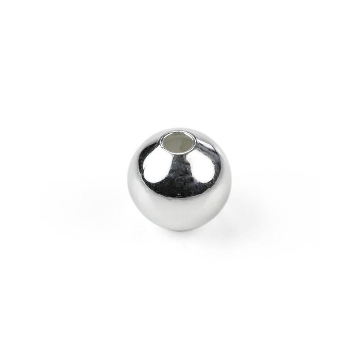4mm Plain round shaped bead with 1.20mm hole Silver Plated (SP)