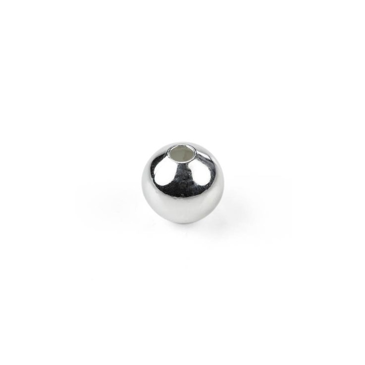 Machine Made Bead 2.5mm round with 0.80mm hole Sterling Silver (STS)