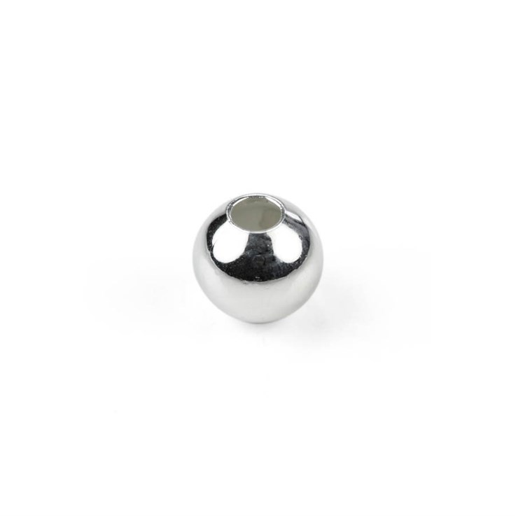 Hand Made Bead 3mm round with 1.25mm hole Sterling Silver (STS)