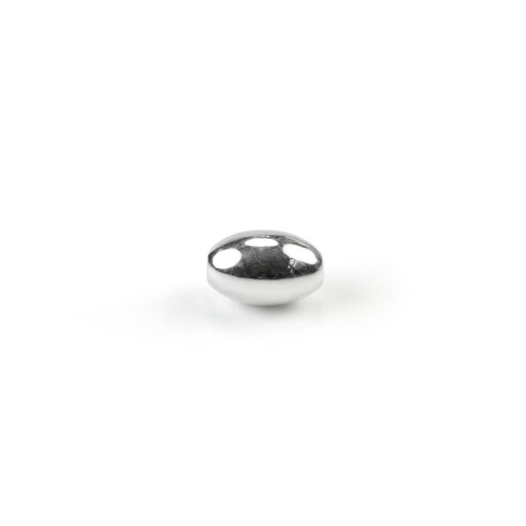 5x3mm Oval Bead/Spacer Silver Plated (SP)