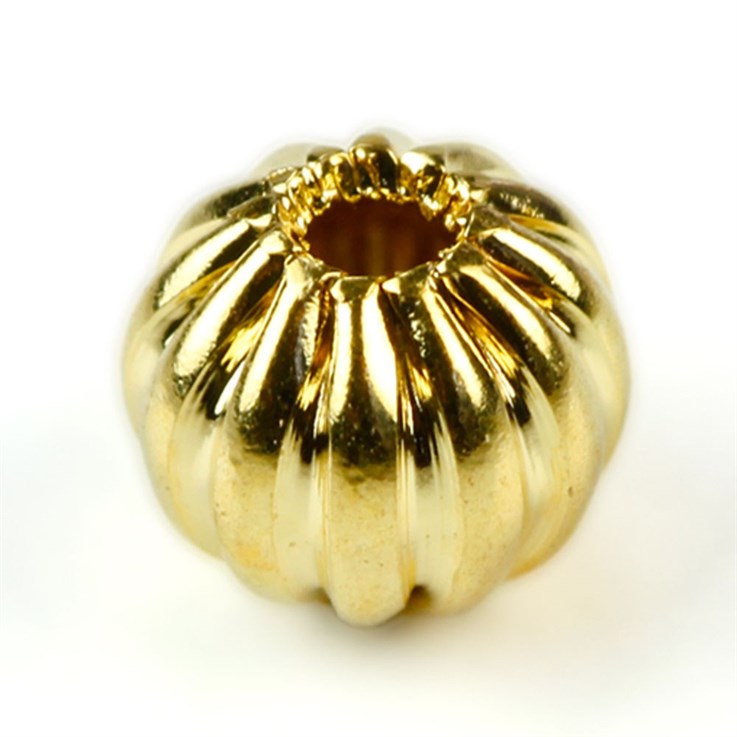 4mm Round shaped Corrugated Bead/Spacer Gold Plated (GP)