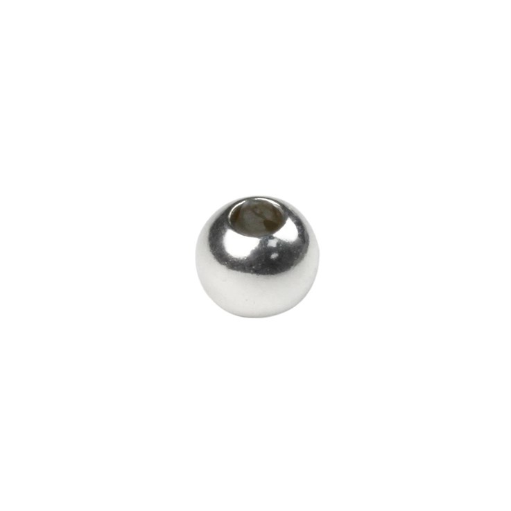 6mm Stopper Bead Rubber Lined 3mm ID (1.80mm Fit) Sterling Silver