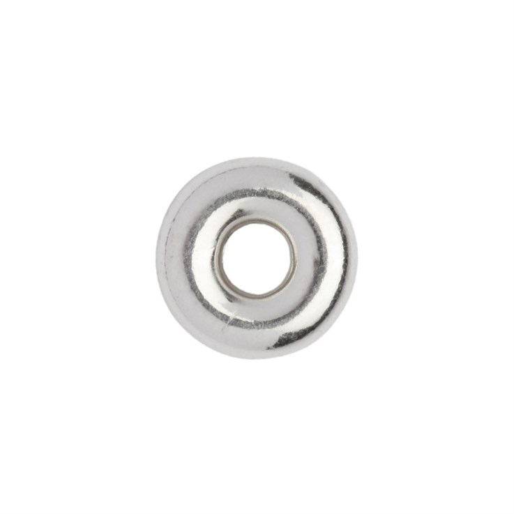 6.5mm Donut Rondel with 2mm Hole ECO Sterling Silver
