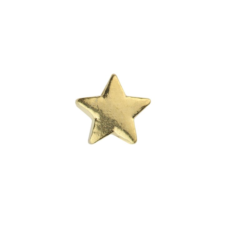 Star Shape shaped Bead (Horizontal Drilled) 6mm Gold Plated Vermeil Sterling Silver