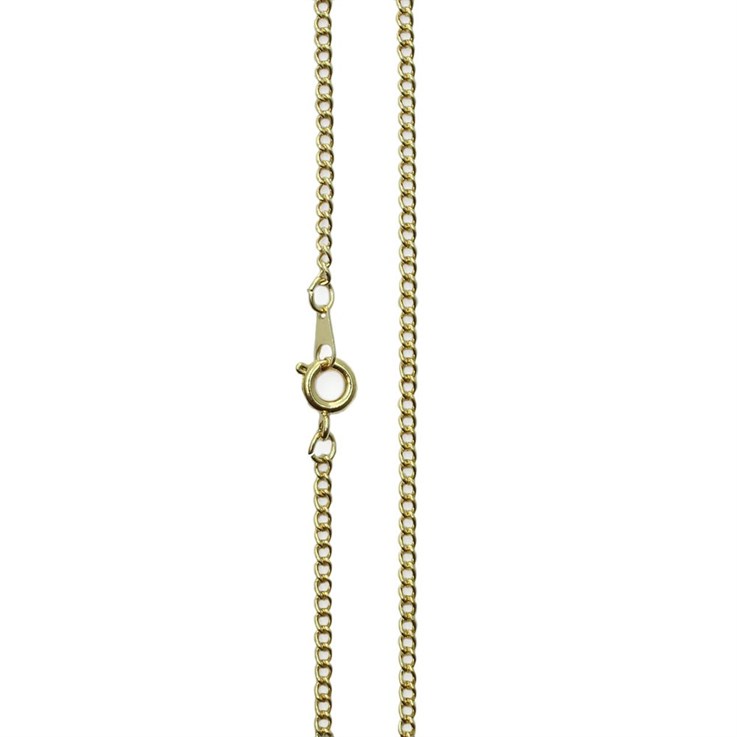 18" Medium Curb Chain Finished Necklace Gold Plated
