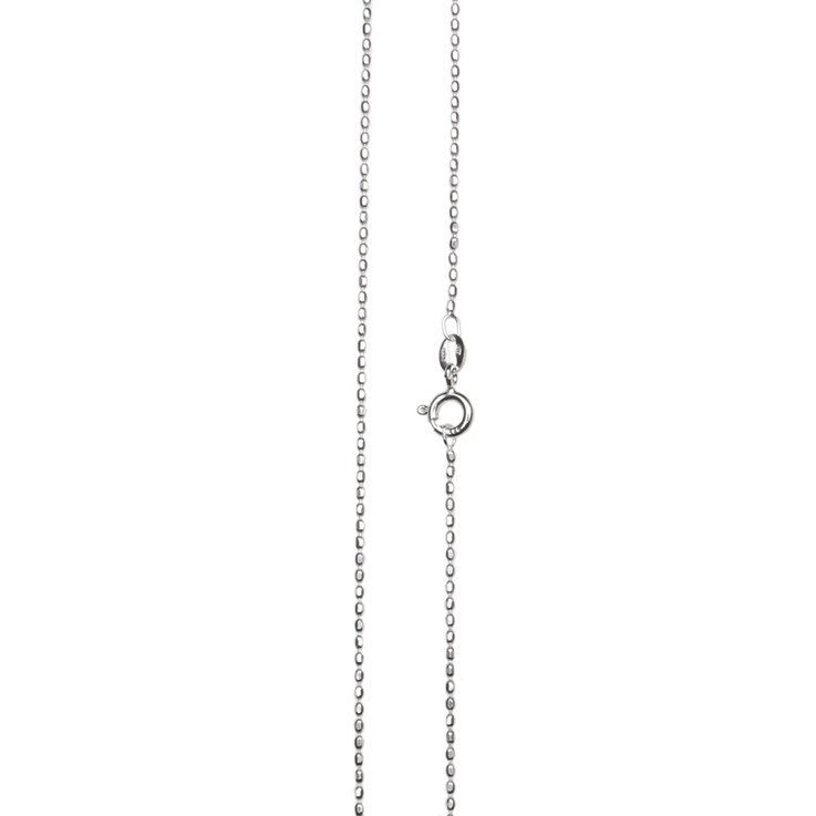 18" Superior Oblong Ball Chain 1mm Diamond Cut with trigger fastener ECO Sterling Silver (Anti Tarnish)