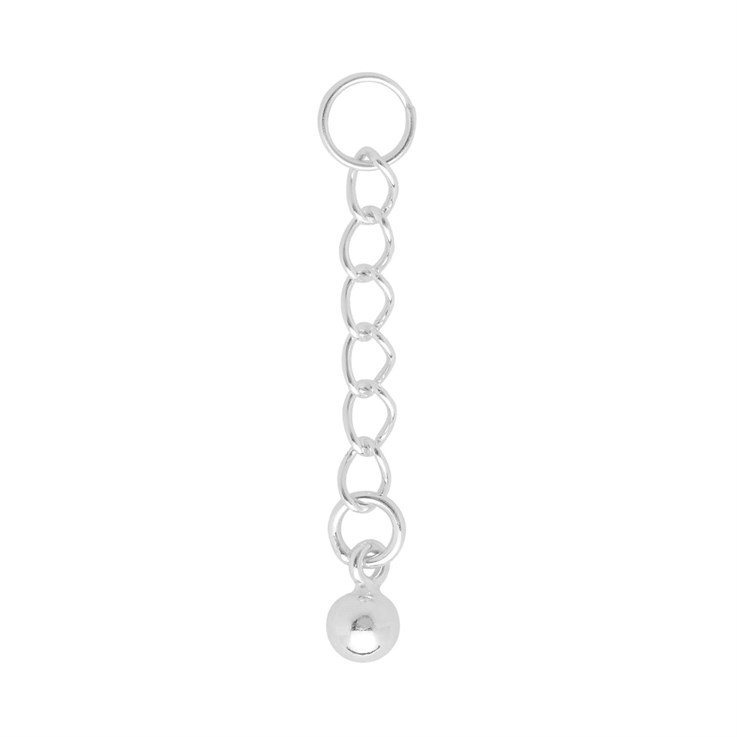 STS Essentials - Extension Chain 1" with 4mm Ball and Split Ring Sterling Silver (STS) NETT