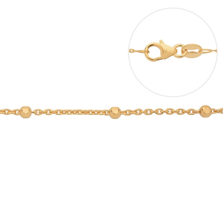 Superior Satellite Chain 18" Gold Plated Vermeil ECO Sterling Silver  (Anti Tarnish)