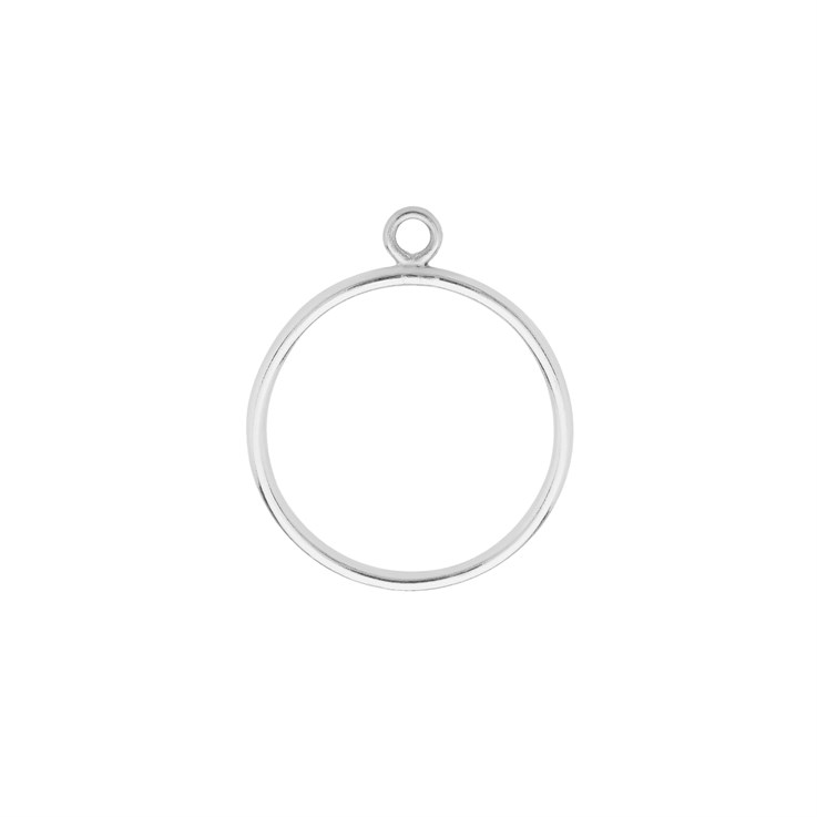 Round 15mm Pendant Frame Sterling Silver