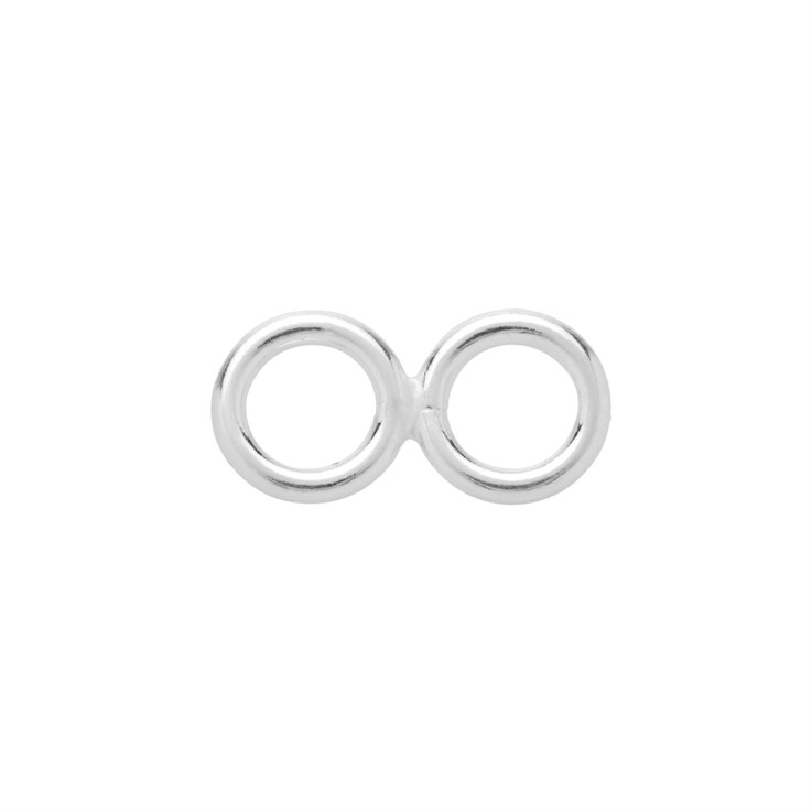 Twin Ring Connector with 2 x 5.5mm Rings Sterling silver