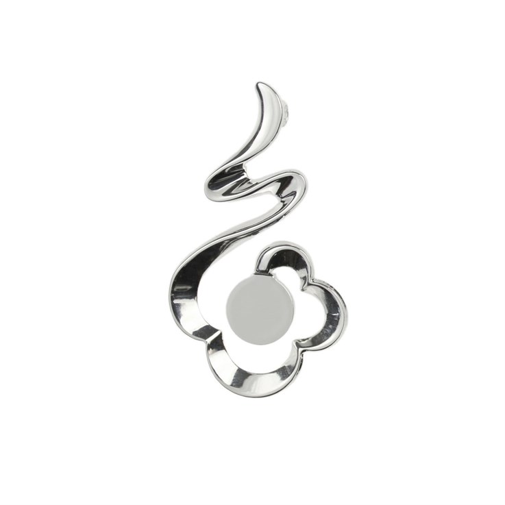 Flower Pendant with 12mm Flat Pad for Cabochon Silver Plated