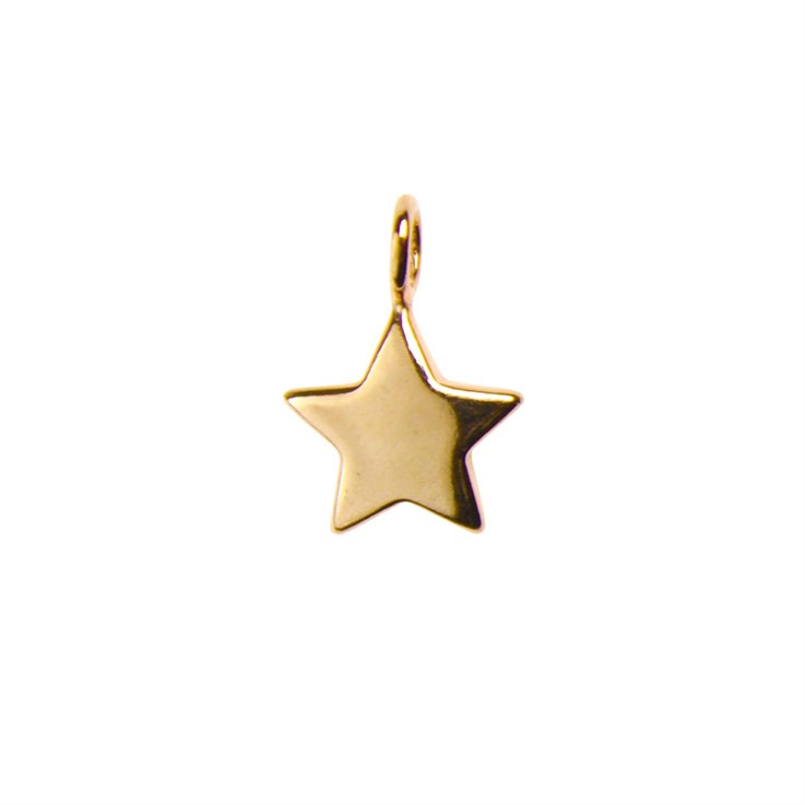 Star Shape Charm Pendant 10mm Rose Gold Plated Vermeil Sterling Silver (Extra Durable)