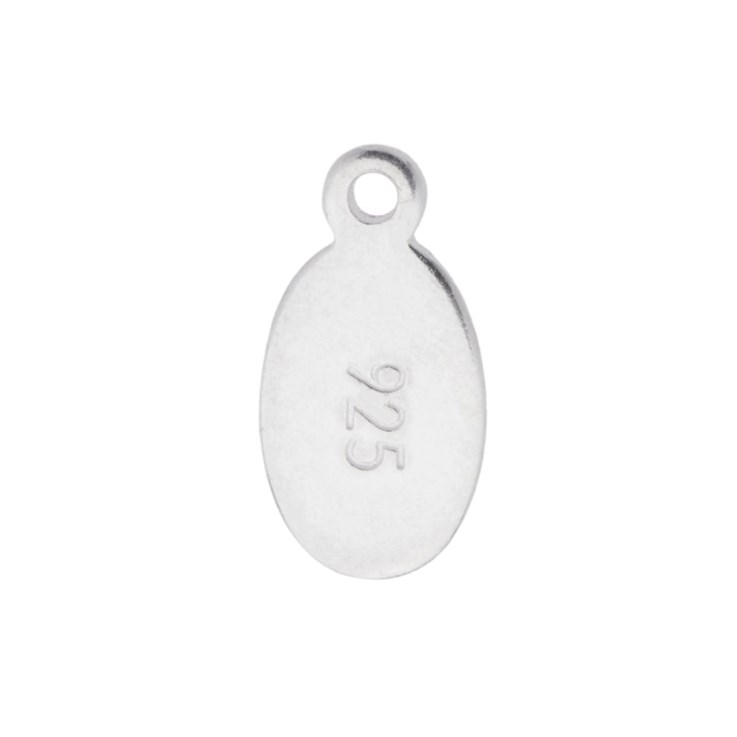 Oval 925 Stamped Quality Charm Tag 9x6mm Sterling Silver