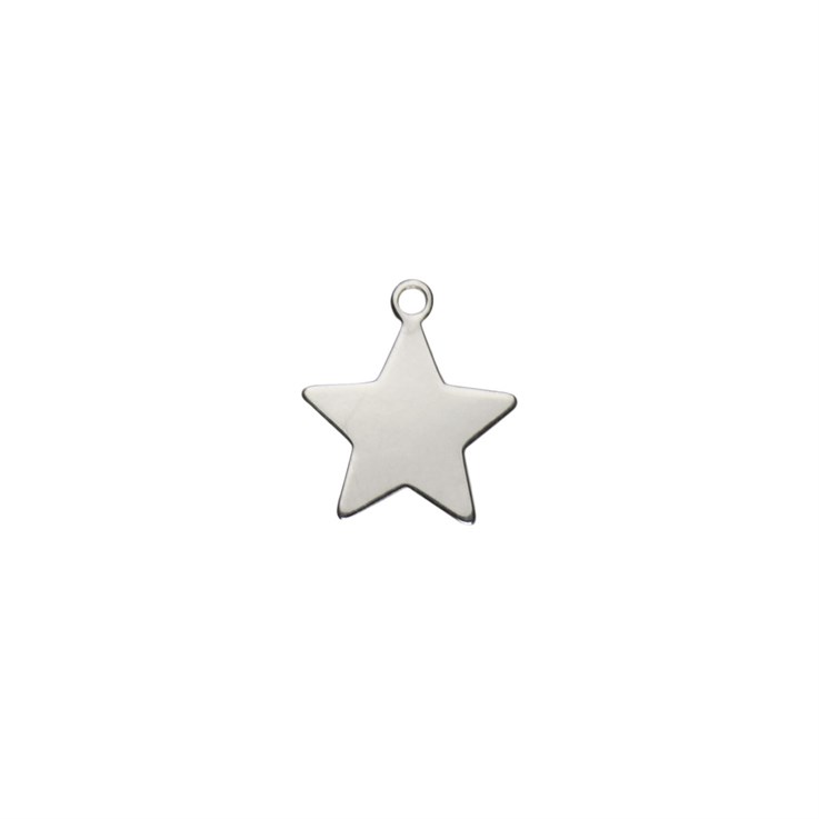 Tiny Star Shape Charm 7mm without Jump Ring  Sterling Silver (STS)