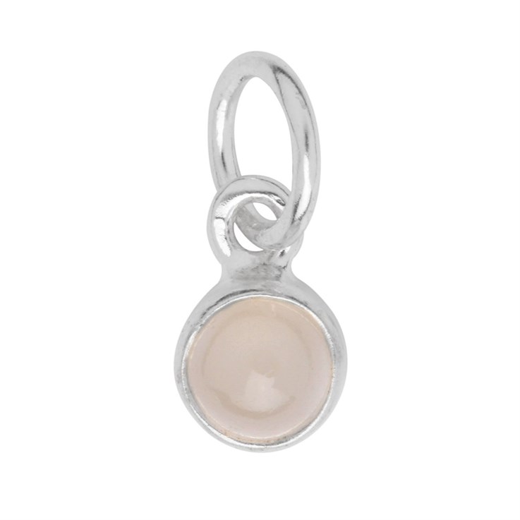 Moonstone 6mm approx. Charm Pendant Sterling Silver Birthstone June