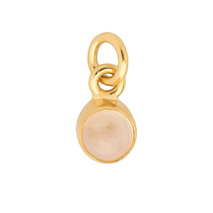 Citrine 6mm approx.Charm Pendant Gold Plated Sterling Silver Vermeil Birthstone November