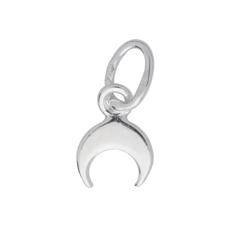 Tiny Crescent Moon Charm Pendant Sterling Silver